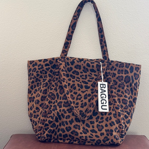 BAGGU Handbags - Baggu Brown and Black Leopard Tote